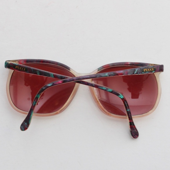 Emilio Pucci VTG RARE EP 166 Rose Lens Translucent Classic Pattern Sunglasses main image 6